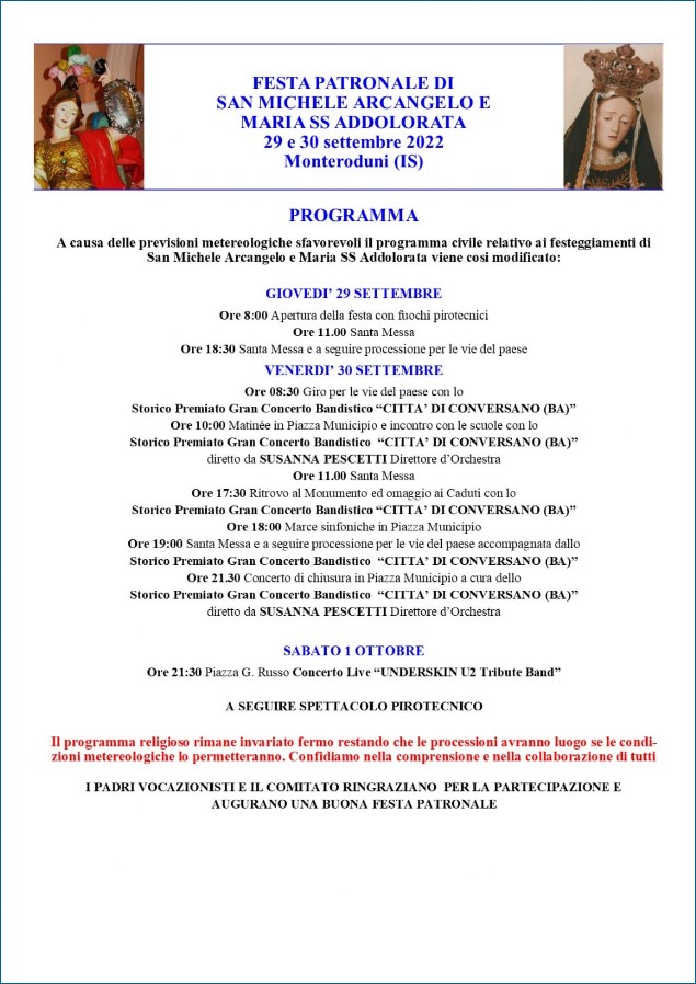 Festa Patronale di San Michele Arcangelo e Maria SS Addolorata